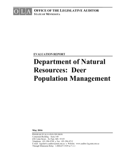 Deer Population Management - Office of the Legislative Auditor