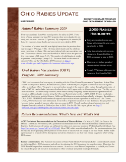 Read the most recent Ohio Rabies Update Here