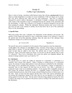 Prelab #2 Coffee Cup Calorimetry