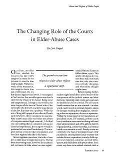 The Changing Role of the Courts in Elder Abuse Cases.
