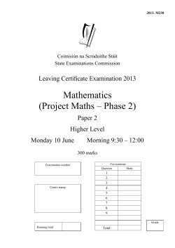 Mathematics (Project Maths &ndash; Phase 2)