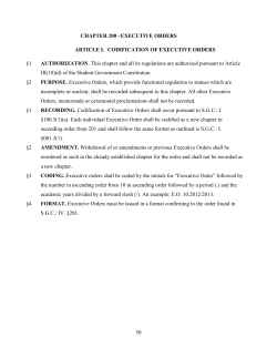 50 CHAPTER 200 - EXECUTIVE ORDERS ARTICLE I