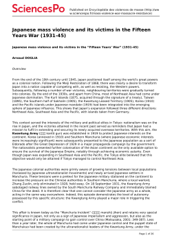 Japanese mass violence and its victims in the Fifteen