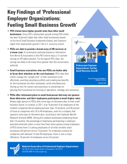Key Findings of `Professional Employer Organizations