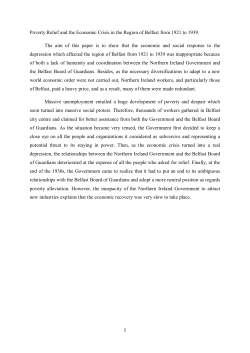Poverty Relief and the Economic Crisis in the