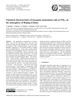 Chemical characteristics of inorganic ammonium salts in PM2.5 in