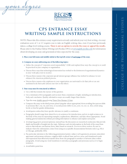 cps entrance essay writing sample instructions