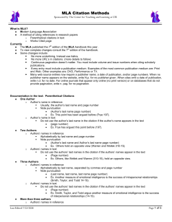 MLA Citation Style - University of Illinois Springfield