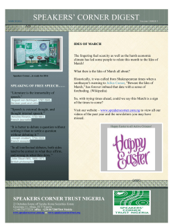 March 2016 Newsletter - Speakers Corner Trust Nigeria