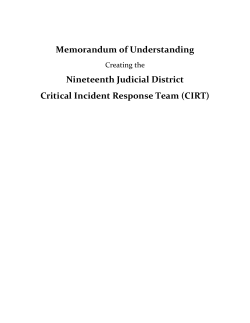 Critical Incident Response Team MOU