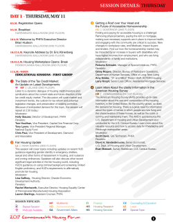 2017 PHFA Commonwealth Housing Forum Session Details