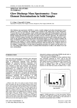Glow Discharge Mass Spectrometry: Trace Element