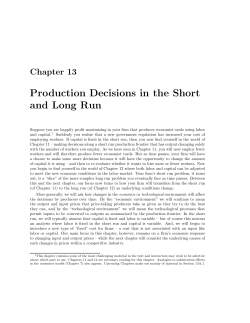 Production Decisions in the Short and Long Run