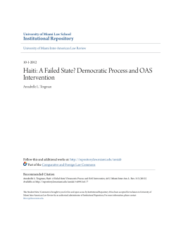 Haiti: A Failed State? Democratic Process and OAS Intervention