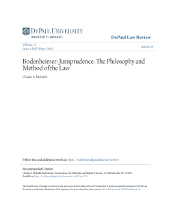Bodenheimer: Jurisprudence, The Philosophy and