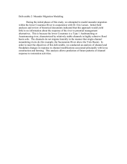 Meander Migration Modeling - Center for Watershed Sciences