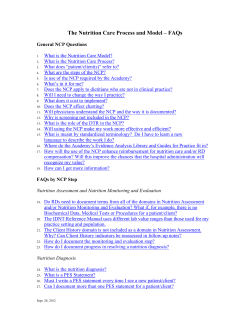 The Nutrition Care Process &ndash; FAQs