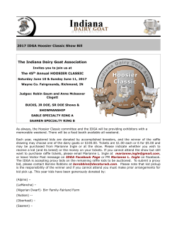 2017 Show Bill - Indiana Dairy Goat Association
