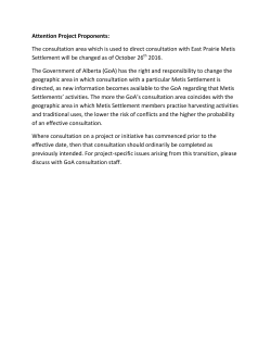 New Consultation Area for East Prairie Metis Settlement