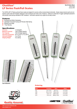 Chatillon&reg; LP Series Push/Pull Scales Quality Assured.