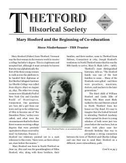 2015 Summer - Thetford Historical Society