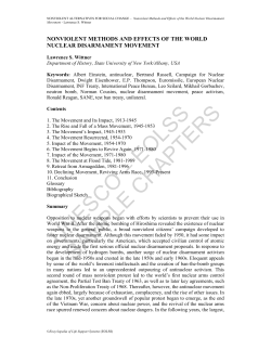 Nonviolent Methods and Effects of the World Nuclear
