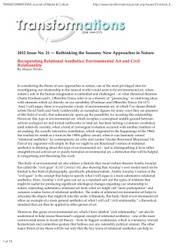 Environmental Art and Civil Relationality