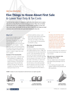 Five Things to Know About First Sale to Lower Your Duty