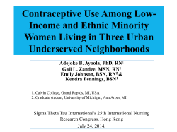 Contraceptive Use Among Low-Income and Ethnic Minority Women