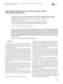 Structural investigation of V2O5&ndash;P2O5&ndash;K2O glass system with