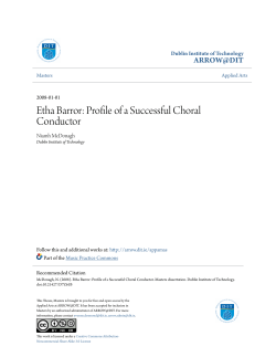 Etha Barror: Profile of a Successful Choral Conductor