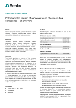Potentiometric titration of surfactants and pharmaceutical