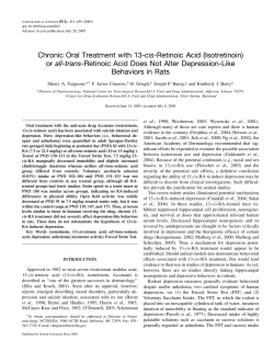 Chronic Oral Treatment with 13-cis-Retinoic Acid