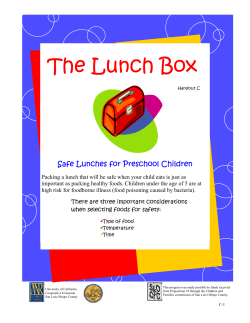 Guide to Packing a Safe Lunch - Greenwood Country Day School