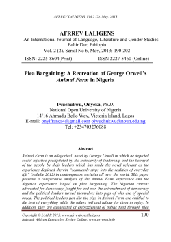 A Recreation of George Orwell`s Animal Farm in Nigeria