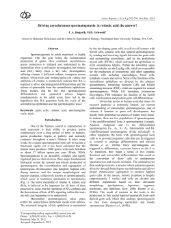 Driving asynchronous spermatogenesis: is retinoic acid the answer?