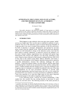 after peace: education, non-state actors, and the erosion of state