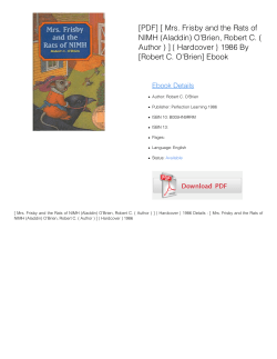 Mrs. Frisby and the Rats of NIMH (Aladdin) O`Brien