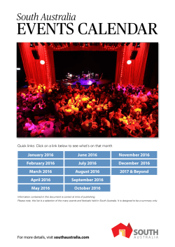 EVENTS CALENDAR - South Australia
