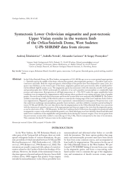 Syntectonic Lower Or do vi cian migmatite and post