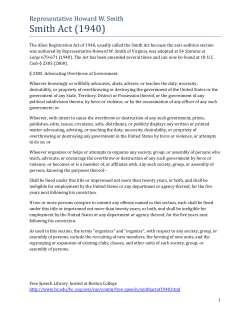 Smith Act (1940) - UT College of Liberal Arts