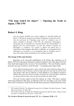 "The long wish`d for object" - Opening the Trade to Japan, 1785-1795