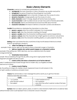 Basic Literary Elements - Highline Public Schools