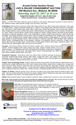 April 22nd Auction Flier-10 am Coins