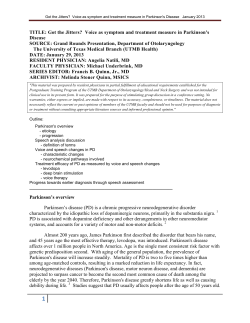 Got the Jitters? Voice as symptom and treatment measure in