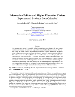 Information Policies and Higher Education Choices Experimental