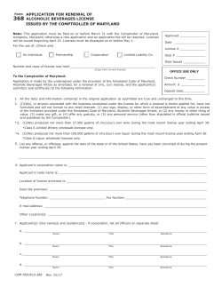 application for renewal of alcoholic beverages license issued by the