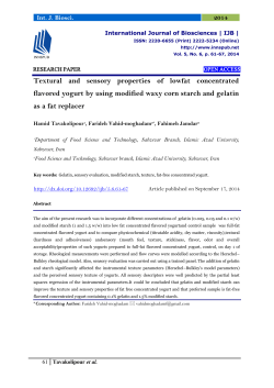 Textural and sensory properties of lowfat concentrated flavored