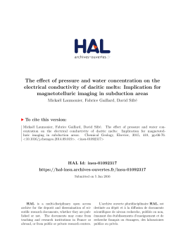The effect of pressure and water concentration on the - Hal-BRGM