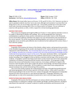 GEOGRAPHY 368 &mdash; DEVELOPMENT OF WESTERN